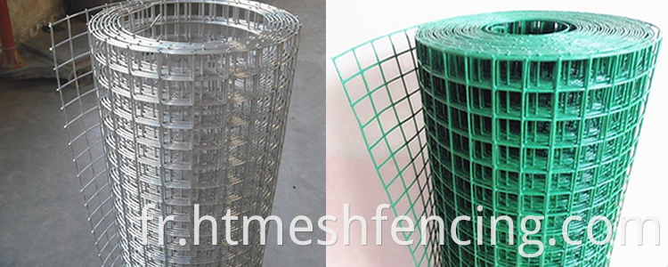 Green PVC revêtu de fils soudés 2x2 PVC Mesh de fil